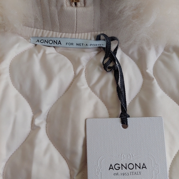 AGNONA Fall 2018 Alpaca Wool Cashmere FUR Tweed Coat 38 S M - Picture 10 of 12
